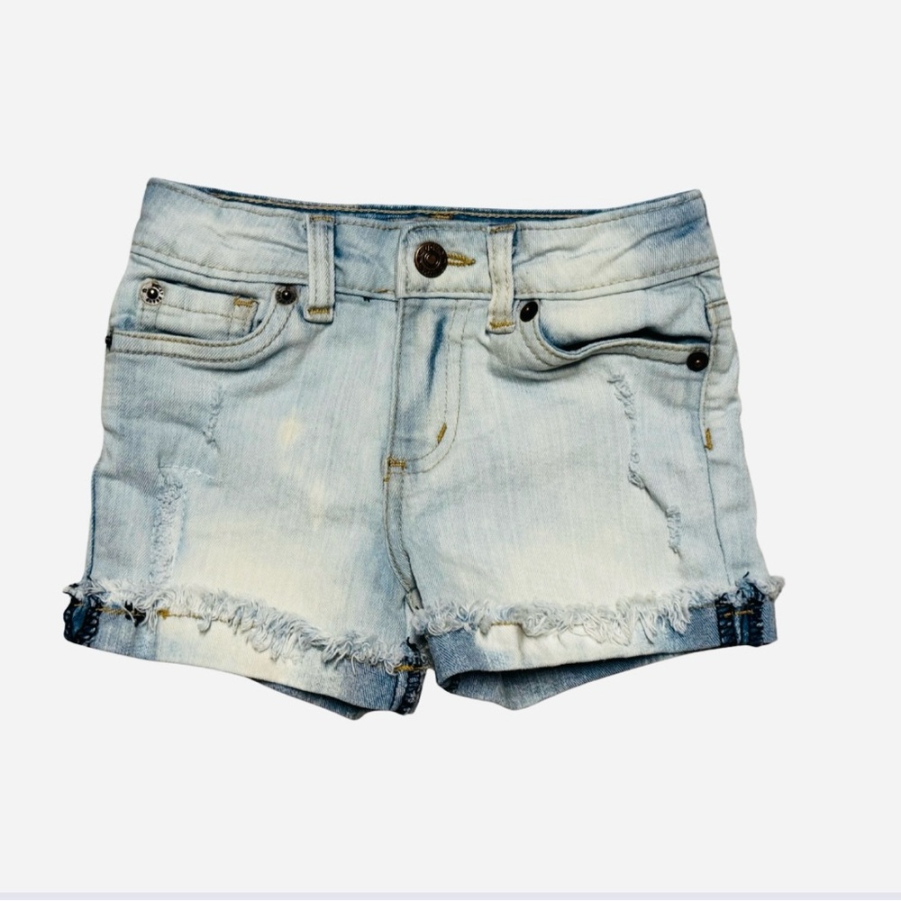 Girls Denim Shorts with Frayed Hem